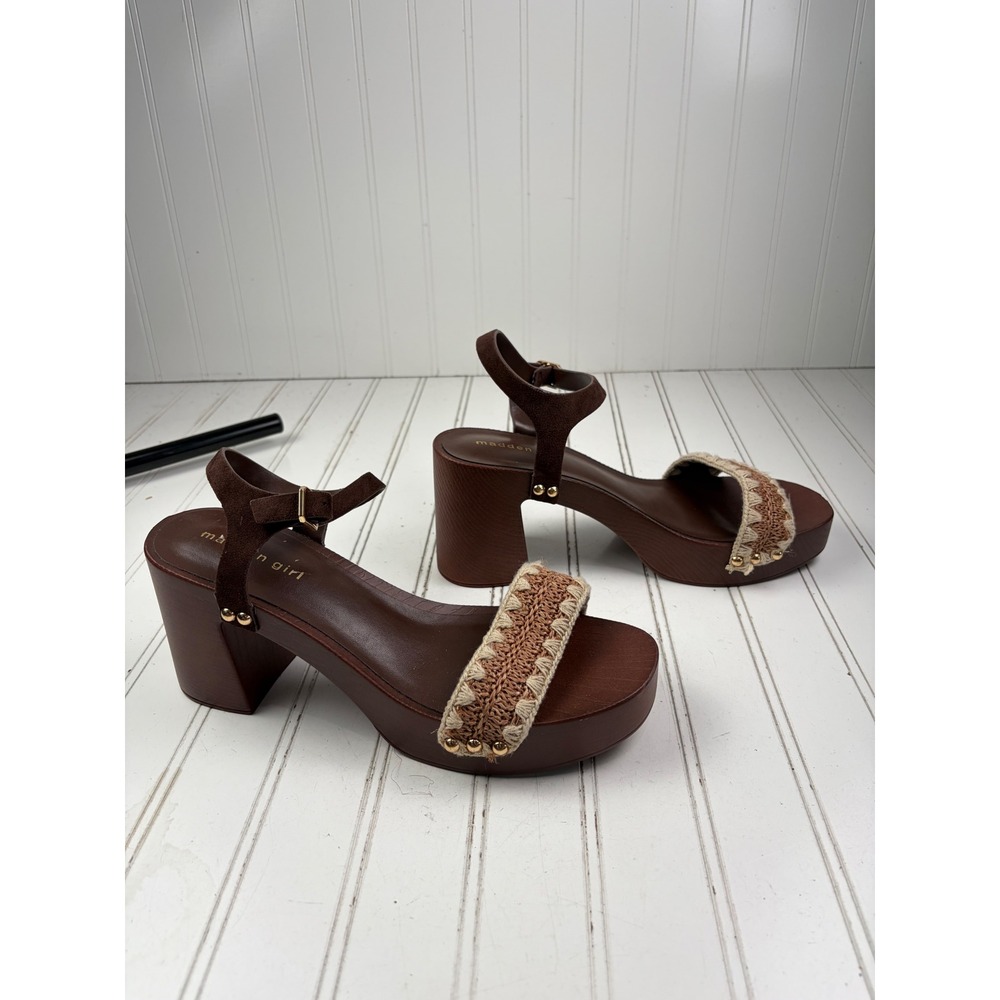 Madden Girl Vintage Y2K Boho Brown Woven Platform Sandals Women's Size 9.5 - Picture 3 of 10